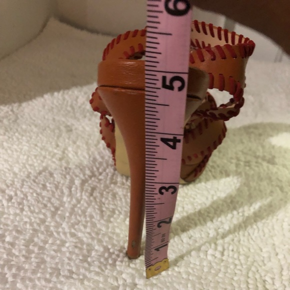 Orange & Brown Strappy High Heel - Picture 8 of 8